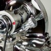Remplissage d'huile en aluminium, Volkswagen Beetle, Karmann Ghia, Bus, Air-cooled, bouchon à canelures, aluminium poli, raccord 1/4" NPT, ligne de respiration, ventilation, compartiment moteur.