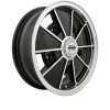 Jante, BRM, Réplique, Noire, Polie, Empi USA, 5x15, 5 Trous, 5x205, Volkswagen, 00-9676-0, Noir Brillant, Bords Polis, Rayons Polis, Capuchon Chromé, Valve Chromée, Cônes à Écrou 60 Degrés.