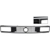 Calandre grise VW T25 79-92, Grille pour phares rectangulaires, Référence produit 255853653H, 255.853.653H, VW Transporter T25 / T3, Sigle VW 125mm, Entourage gris