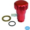 Remplissage d'Huile, 18-1099-0, 1810990, 18-109-90, Aluminium Rouge, VW Air-Cooled, Coccinelle, Karmann Ghia, Bus, Bouchon à Canelures