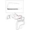 joint lèche-vitre extérieur, Combi Bay Window, qualité supérieure, réf. 211853322B, porte droite, jonc en aluminium poli, étanchéité améliorée.