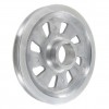 Poulie de vilebrequin en aluminium ajourée avec fond bleu pour moteur Volkswagen Type 1 (Référence AC105254)