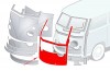 Structure de Cadre Avant Intérieure pour VW T2 Split, Conduite à Gauche, 1955-1963, Silver Weld Through réf 211703001-0