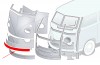 Tôle de Réparation Bas de Façade Avant avec Nez (10 cm de haut), Marque Autocraft, pour Combi Split Volkswagen 1955-1967211805031-100