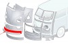 Tôle de Réparation Bas de Façade Avant avec Nez (20 cm de haut), Marque Autocraft, pour Combi Split Volkswagen 1955-1967 ref 211805031-200