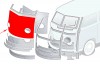 Panneau Avant Complet Sans Cadre Inférieur De Pare-Brise (Sans Emplacements Pour Clignotants) Pour Bus 04/55-06/59 - Silver Weld Through211805035A 211 805 035 A