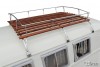 AC898030, AC 898 030, Galerie de Toit, 3 Barres, Inox Poli, Bois, Combi Type 2, Montage Soi-même, Dimensions 108x105