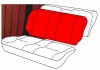 Housses Noir/rouge pour dossier de siege arriere  Golf 1  855.171.305 RR Sur www.vw-discount.net