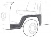 Passage de Roue/Joue d'Aile Avant Gauche Complet pour VW Combi Bay Window 08/1972-07/1979