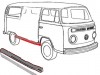 Bas de caisse central pour rail de porte Combi 68--->>79 211809584A Sur www.vw-discount.net