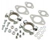 Kit de joints et colliers pour pot/silencieux d'échappement simple préchauffage, fabriqué en Allemagne par HJS. Compatible avec une variété de modèles Volkswagen et une sélection de moteurs. Référence 111298009B. Haute qualité.