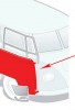  Porte avant droite T2 12/63-07/67 Silver Weld Through - Référence 214831052F