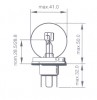 Ampoule phare avant, 12V, 45/40W, P45t, remplacement, visibilité, sécurité, feux de croisement, feux de route, Référence : p45t.